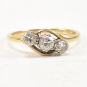 18CT GOLD & DIAMOND THREE STONE RING