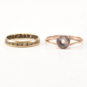 TWO HALLMARKED 9CT GOLD & GEM SET RINGS