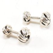 PAIR OF 925 SILVER KNOT CUFFLINKS