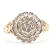 HALLMARKED 9CT GOLD & DIAMOND CLUSTER RING