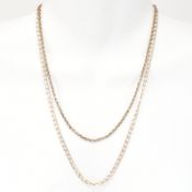 TWO 9CT GOLD NECKLACE CHAINS