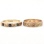 TWO HALLMARKED 9CT GOLD & GEM SET RINGS