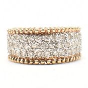 HALLMARKED 9CT GOLD & CZ PAVE HALF ETERNITY RING