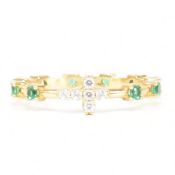 HALLMARKED ITALIAN 18CT GOLD GEM SET CROSS ETERNITY RING
