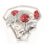 925 SILVER & ENAMEL ART DECO STYLE FIGURAL BROOCH PIN