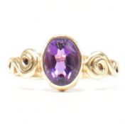 HALLMARKED 14CT GOLD & AMETHYST RING