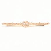 ANTIQUE DIAMOND & YELLOW METAL BAR BROOCH PIN