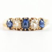 GOLD SAPPHIRE & DIAMOND FIVE STONE RING