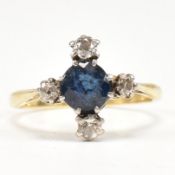 GOLD SAPPHIRE & DIAMOND RING