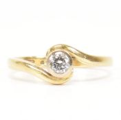HALLMARKED 18CT GOLD & DIAMOND CROSSOVER RING