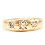 19TH CENTURY VICTORIAN 18CT GOLD & DIAMOND GYPSY RING