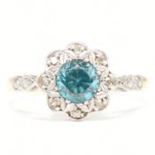 HALLMARKED 18CT GOLD & ZIRCON CLUSTER RING