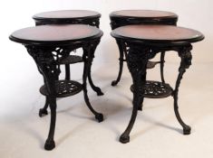 FOUR VICTORIAN CAST IRON BRITANNIA CIRCULAR PUB TAVERN TABLES