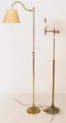 TWO EARLY 20TH CENTURY BRASS STANDARD LAMPS