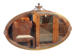 ADAM'S REVIVAL EARLY 20TH CENTURY BRASS FRAMED OVAL MIRROR