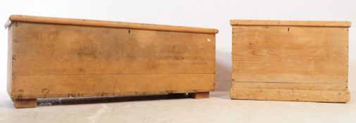 TWO 19TH CENTURY VICTORIAN COUNTRY PINE CHEST TRUNKS