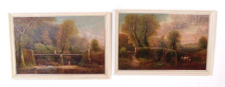 GEORGE HARRIS (1855-1936) - TWO OIL ON BOARD PAINTINGS