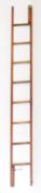 EARLY 20TH CENTURY FIR WOOD LIBRARY STEPS / LADDER POLE