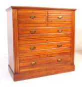 EDWARDIAN WALNUT SATINWOOD CHEST OF DRAWERS