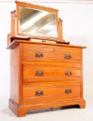 EDWARDIAN ART NOUVEAU WALNUT DROP CENTRE DRESSING TABLE