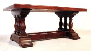 VINTAGE 20TH CENTURY HARDWOOD BLUSTER LEG COFFEE TABLE