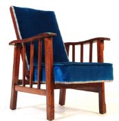 1930S ART DECO OAK FRAME CHILDREN'S ARMCHAIR