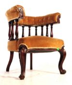 LATE 19TH CENTURY VICTORIAN MAHOGANY TUB ARMCHAIR