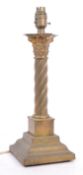 GILT METAL CORINTHIAN COLUMN TABLE LAMP