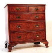 GEORGE III REVIVAL BURR WALNUT CHEST OF DRAWERS