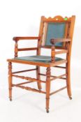 19TH CENTURY ARTS & CRAFTS OAK HALL ARMCHAIR