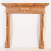 VICTORIAN 19TH CENTURY PITCH PINE CARVED FIREPLACE SURROUND