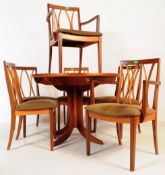 G PLAN / PARKER KNOLL - TEAK DINING TABLE WITH SIX CHAIRS
