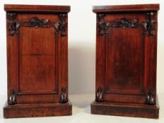 PAIR OF REGENCY 19TH CENTURY MAHOGANY PEDESTAL CABINETS