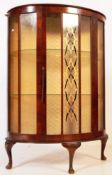 1950S QUEEN ANNE WALNUT VENEERED CHINA DISPLAY CABINET