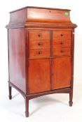 EDWARDIAN MAHOGANY INLAID GRAMOPHONE CABINET