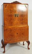 20TH CENTURY QUEEN ANNE REVIVAL WALNUT COCKTAIL BAR CABINET