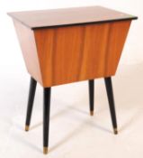 RETRO MID 20TH CENTURY TEAK VENEERED SEWING TABLE