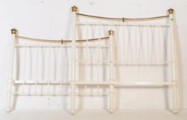 19TH CENTURY VICTORIAN WHITE BRASS DOUBLE BED FRAME