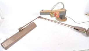 PAIR OF 1940S INDUSTRIAL MACHINIST BANKERS LAMPS BY ALLEN & RS