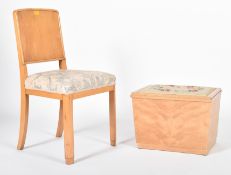 1930S ART DECO SATIN BIRCH BLANKET BOX OTTOMAN