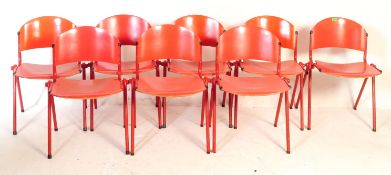 SET OF EIGHT MID 20TH CENTURY DUTCH STACKING CHAIRS