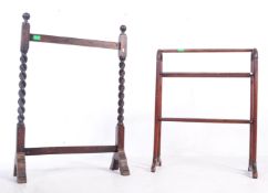 VICTORIAN 19TH CENTURY MAHOGANY TOWEL RAIL AND STAND