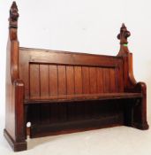 VICTORIAN 19TH CENTURY OAK ECCLESIASTICAL GOTHIC BENCH