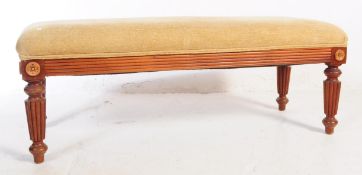 LARGE VICTORIAN REPRODUCTION MAHOGANY FOOT STOOL OTTOMAN