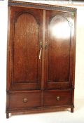 EDWARDIAN CARVED OAK WARDROBE