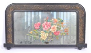 VICTORIAN 19TH CENTURY GILT & EBONISED OVER MANTEL MIRROR