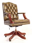 20TH CENTURY CAPTAINS LEATHER SWIVEL OFFICE CHAIR