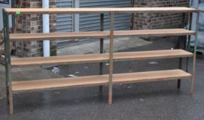 MID 20TH CENTURY INDUSTRIAL SCHOOL PAINTED SHELVING UNIT