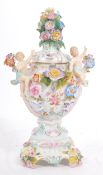 CHELSEA POTTERY STYLE PORCELAIN LIDDED POT POURRI / POSY VASE