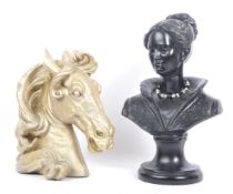 TWO 20TH CENTURY PLASTER BUSTS